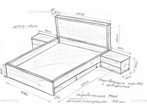 Кровать двуспальная с высокой спинкой