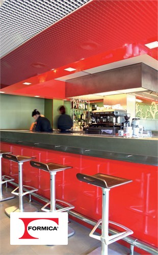 FormicaHigh gloss Formica AR+ laminateA bar. The fronts are finished with AR+ laminate