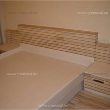  Мебель для спальни Спинка кровати из натурального дерева (ясень) с вставками из полупрозрачного акрила