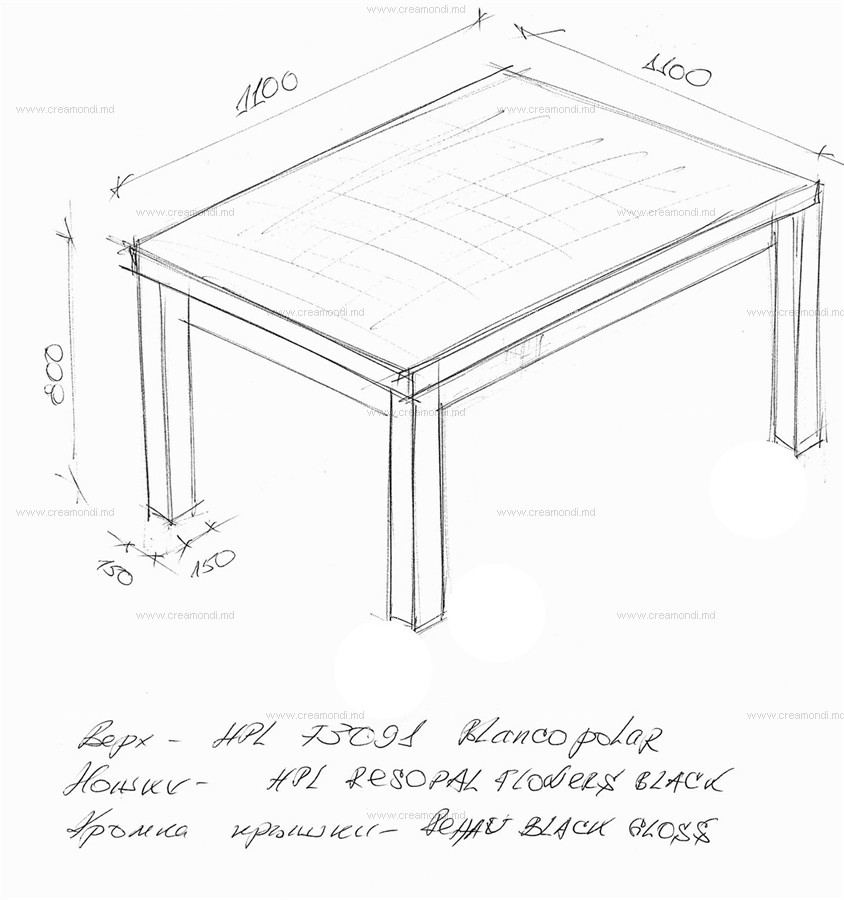 Раскладной кухонный стол чертежи
