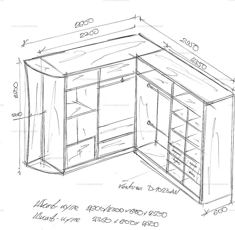 чертеж встроенного шкафа купе своими руками с размерами