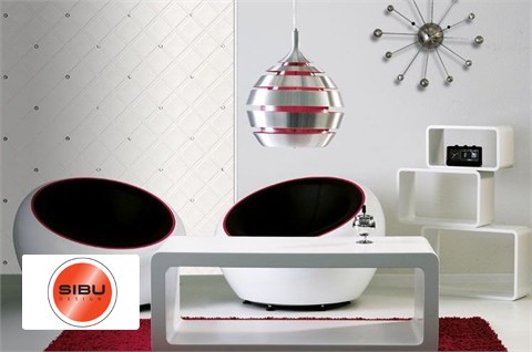 SIBU DesignПримеры применения SibuRombo 85x85 white /Diamond -  в гостиной