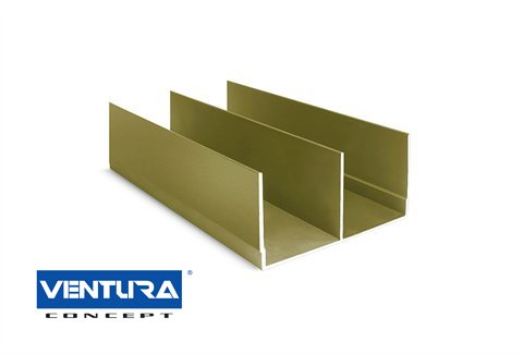 VENTURA conceptЭлементы для раздвижных дверейНаправляющая верхняя двойная (золото)
